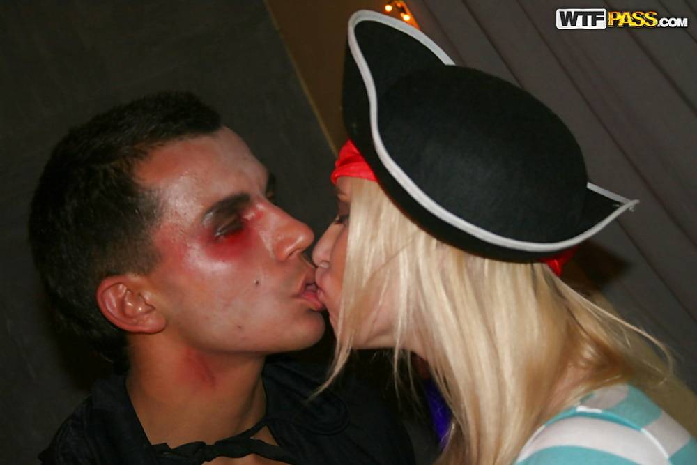 Rammish coeds enjoy a wild sex orgy at the halloween party - #11