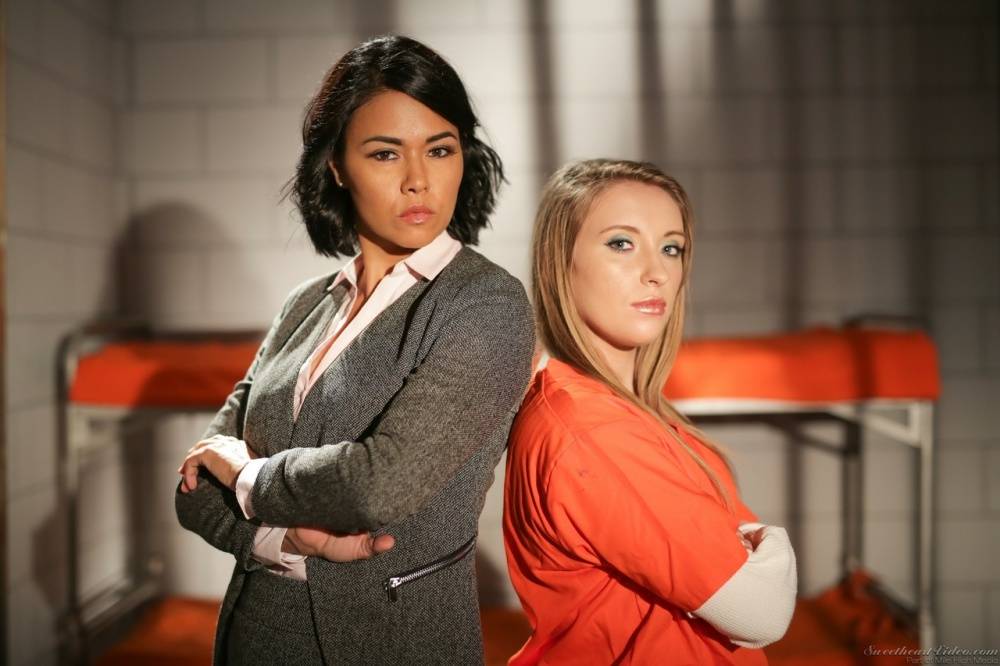 Big ass inmate Harley Jade posing with her sexy female attorney Dana Vespoli - #10