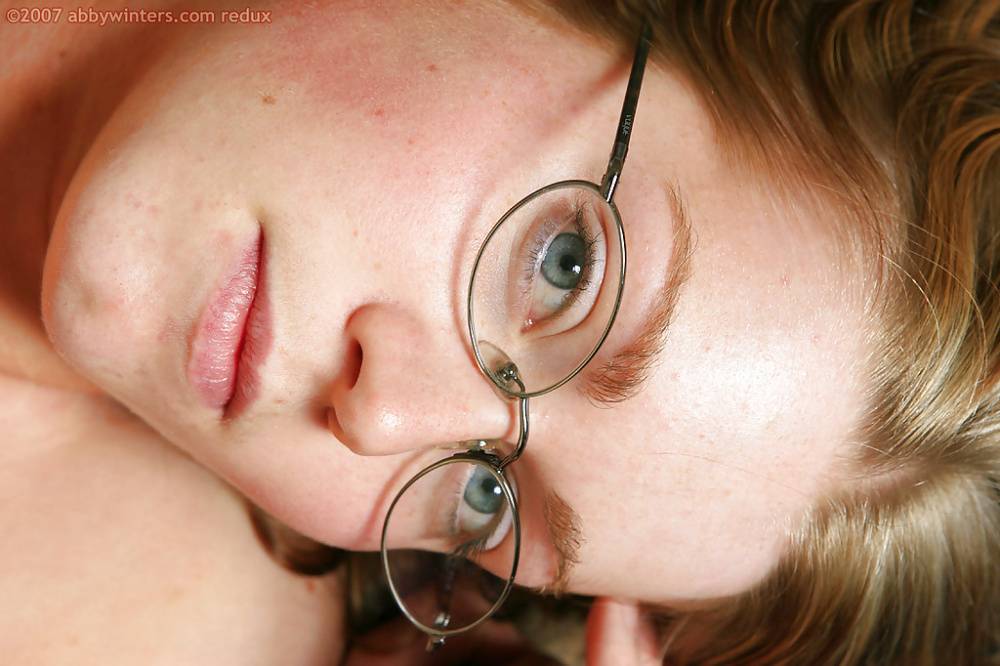 Amateur model in glasses pulls down her pink panties in hot close ups - #14