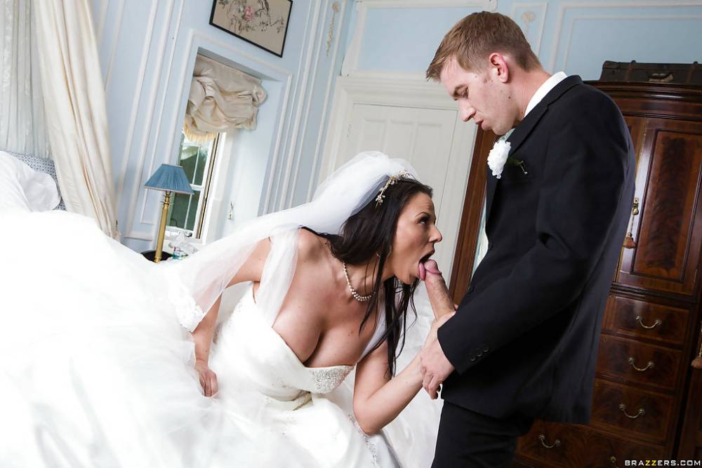 European MILF Simony Diamond giving big cock oral sex in wedding dress - #11