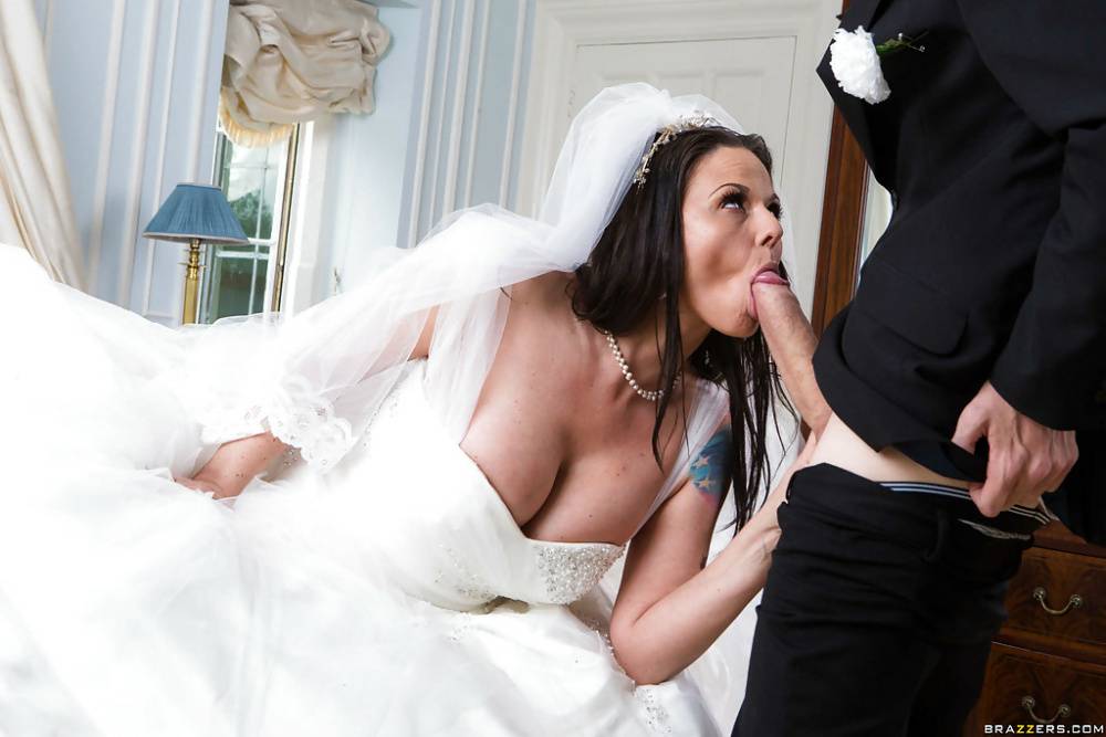 European MILF Simony Diamond giving big cock oral sex in wedding dress - #2