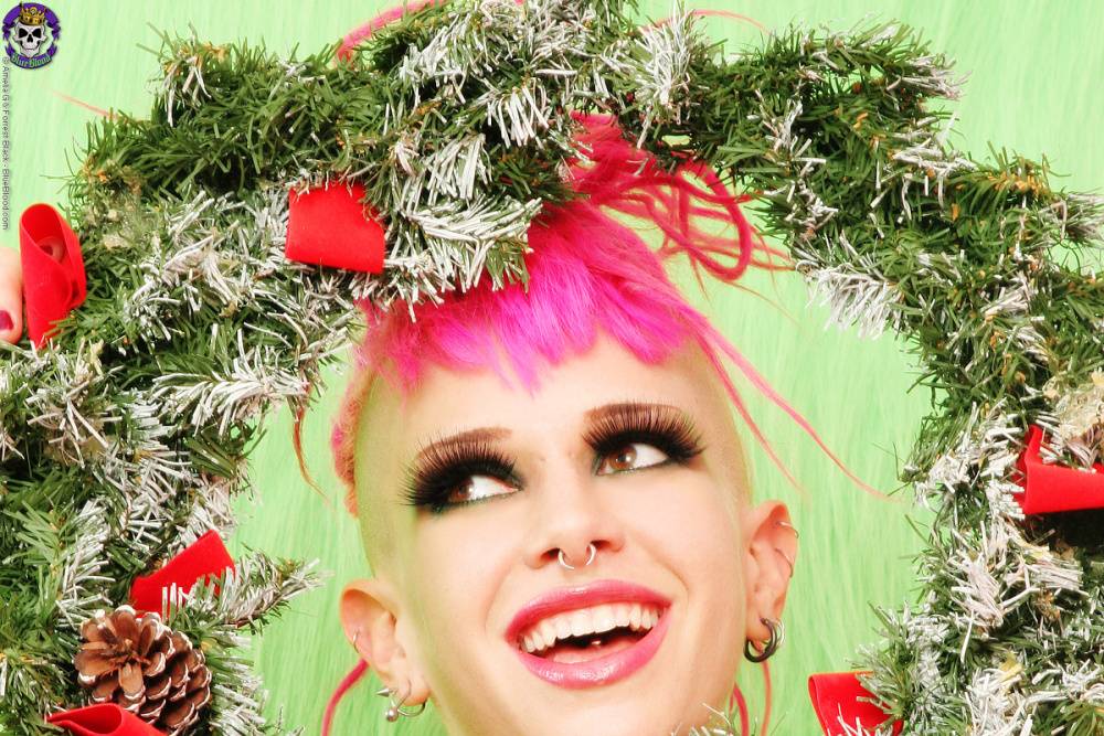 Tattooed pierced, shaved punk Christmas babe - #4