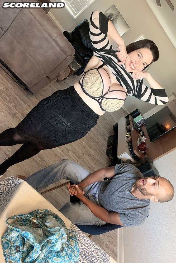 Brooklyn Springvalley frees huge tits from a sweater before sex on a sofa - #4