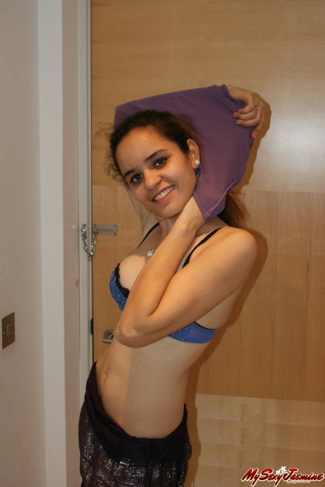 Indian solo girl strips down to a thong while in her bathroom - #5