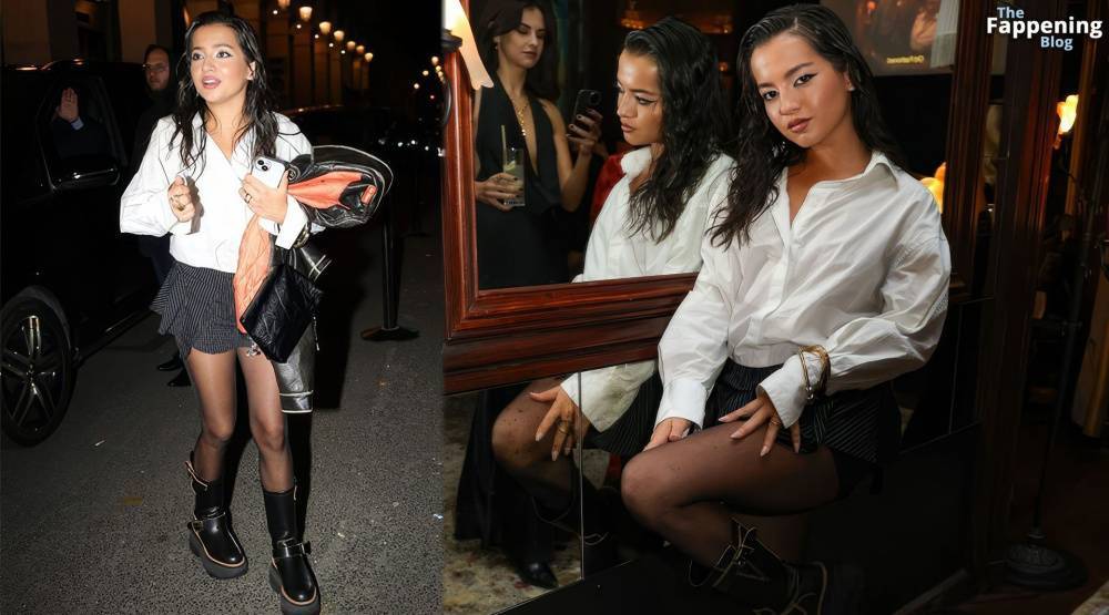 Isabela Merced Looks Stunning in a Mini Skirt and Stockings in Paris (13 Photos) - #13