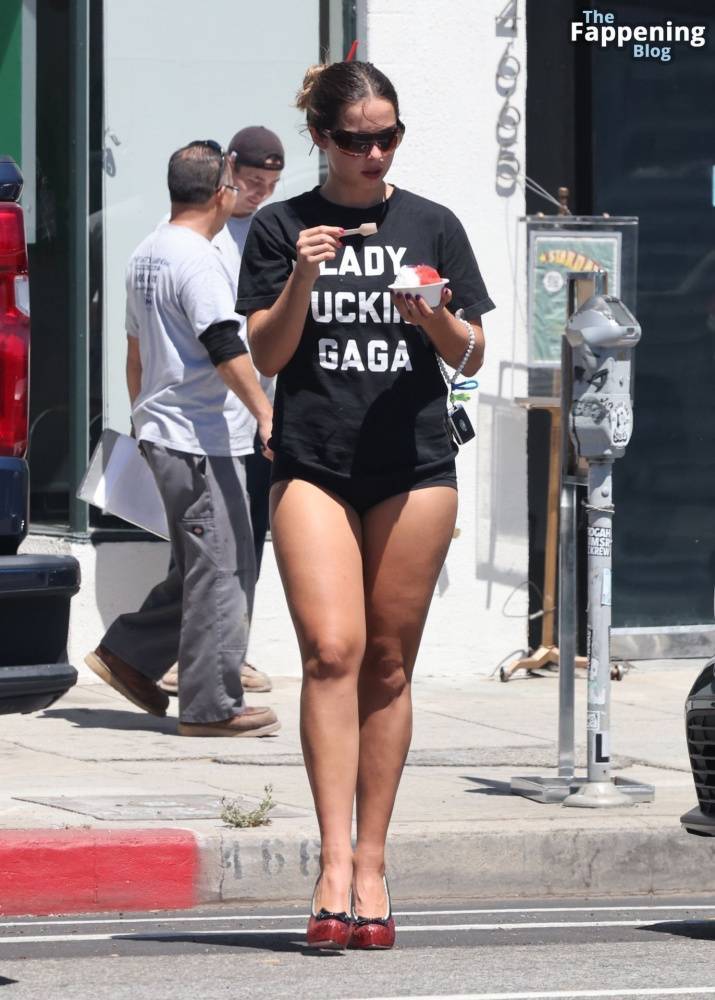 Addison Rae Rocks Bold “Lady Gaga” Tee and Red Heels in Los Angeles (27 Photos) - #24