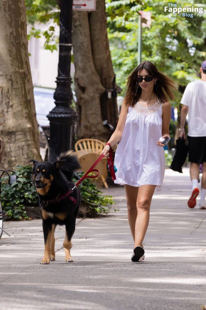 Emily Ratajkowski Stuns in White as She Takes Her Dog Out for a Fart Walk (16 Photos) - #6