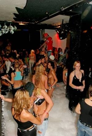 Filthy MILFs have some lesbian and blowjob fun at the wild foam party - #main