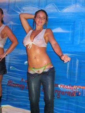 Smoking hot girls with beautiful big breasts go wild at wet T - shirt contest on amateurlikes.com