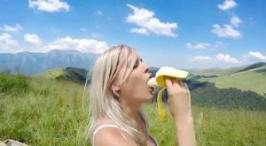 Blonde MILF Jasmine Rouge and her man friend fuck while hiking in high country on amateurlikes.com