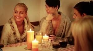 Group sex breaks out among friends sharing mixed drinks by candlelight on amateurlikes.com