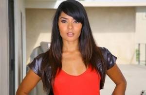 Extremely hot latin babe Shazia Sahari denudes breasts and rubs pussy on amateurlikes.com