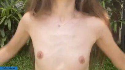 Russian model with very small tits shoots TikTok Adult in nature - Russia on amateurlikes.com