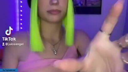 Funny painted girl showing off her teen boobs TikTok NSFW on amateurlikes.com